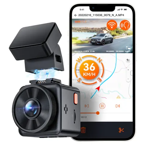 Camera auto de bord Vantrue E1 Lite Mini, WiFi 1080P HDR/30fps, cu control vocal, Night Vision 160°, ecran 1.54", GPS, G-sensor si monitorizare parcare 