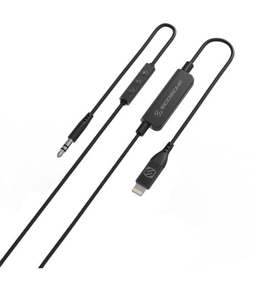  Cablu Lightning / Jack 3.5mm MFi, cu telecomanda de control casti cu fir iPhone 7/7 plus (Negru)