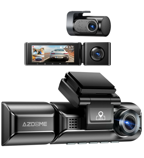 Camera auto de bord AZDOME M550 Pro cu 3 canale 4K, WiFi 5G, WDR Night Vision, 150°, ecran IPS 3.19", aplicatie dedicata, G-sensor si monitorizare parcare
