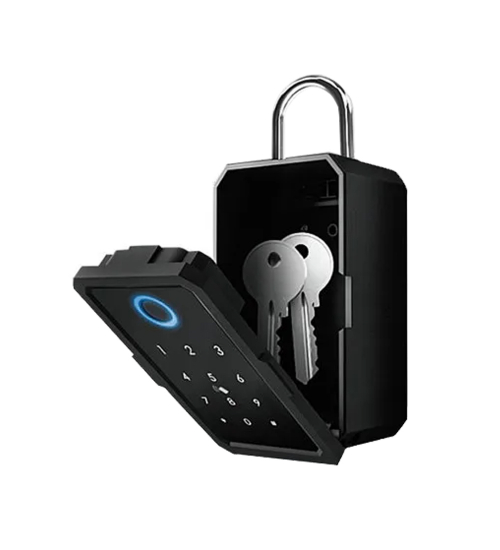 Seif de perete exterior pentru chei, Smart Key Box WiFi, IP65, blocare cu amprenta, card IC sau parola, compatibil Tuya/SmartLife