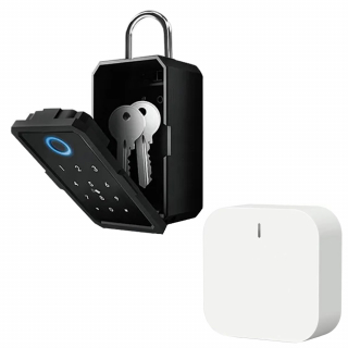 Kit seif de perete exterior pentru chei, Smart Key Box BLE, IP65 si Hub Inteligent, compatibil Tuya/SmartLife