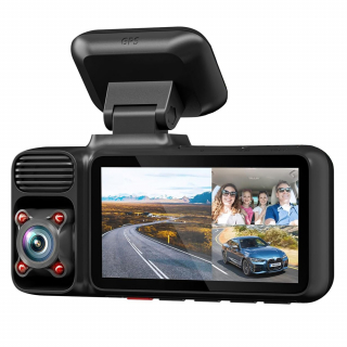 Camera auto de bord cu 3 canale REDTIGER F175G 4K+1080P+1080P, WiFi, Night Vision, 150°, ecran 3.16", GPS, aplicatie dedicata, G-sensor si monitorizare parcare