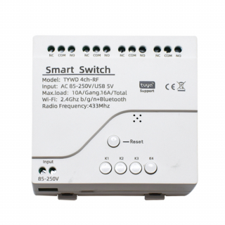 Releu inteligent smart WiFi cu 3 mode-uri si 4 canale, DIY, 7-32V, compatibil Tuya/SmartLife