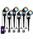 Set 6 Lampi ambientale LED RGB pentru gradina, IP66, 120W, 8000lm