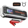 Starter Auto Portabil Wolfbox, tip redresor cu acumulator 16000 mAh 12V si ecran LED, 3000A